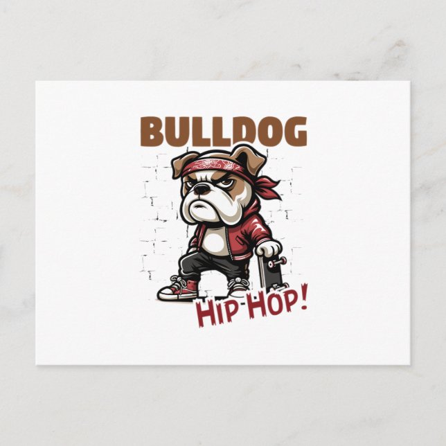 Bulldog hiphop vykort (Framsida)