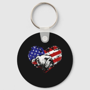 Bulldog-hjärta Nyckelring