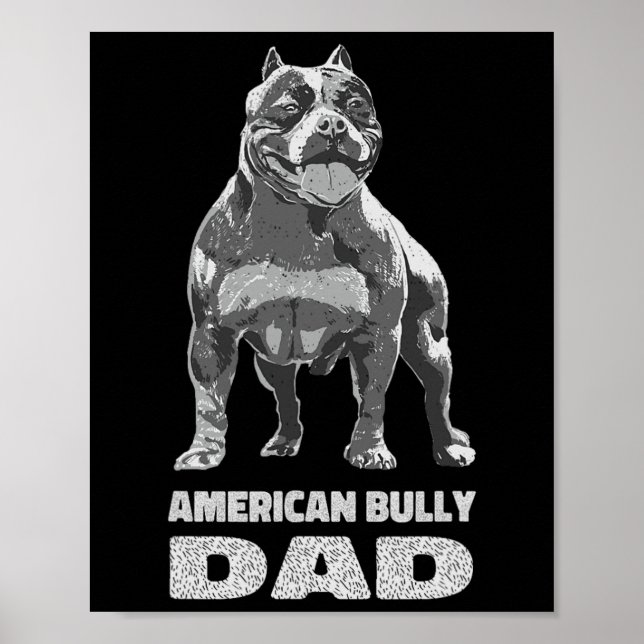 Bulldog Hund älskare American Bully Pappa Poster (Framsidan)