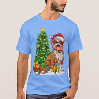 Bulldog Hund älskare Julafton Träd Santa Funny Bul T Shirt