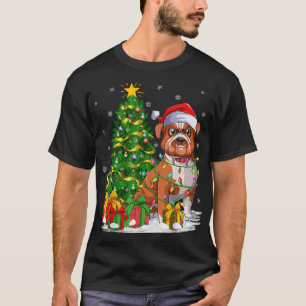 Bulldog Hund älskare Julafton Träd Santa Funny Bul T Shirt