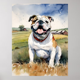 Bulldog - Hund Art-utskrift Poster