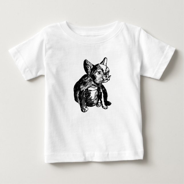 Bulldog Hund Baby Bra Jersey T-Shirt (Framsida)