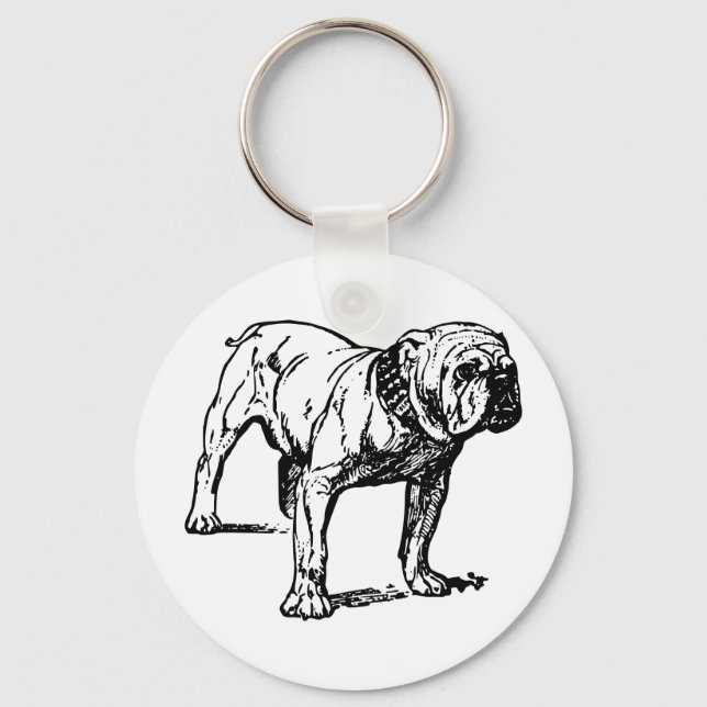 Bulldog Hund Business Nyckelring (Framsida)