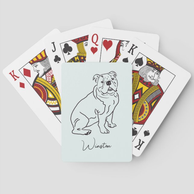 Bulldog Hund Casinokort (Baksidan)