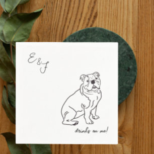 Bulldog Hund-cocktail teckning Pappersservett