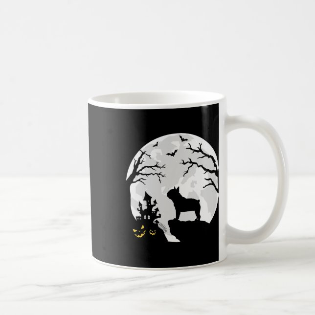 Bulldog Hund i Måne Halloween Costume Manar Wome Kaffemugg (Höger)
