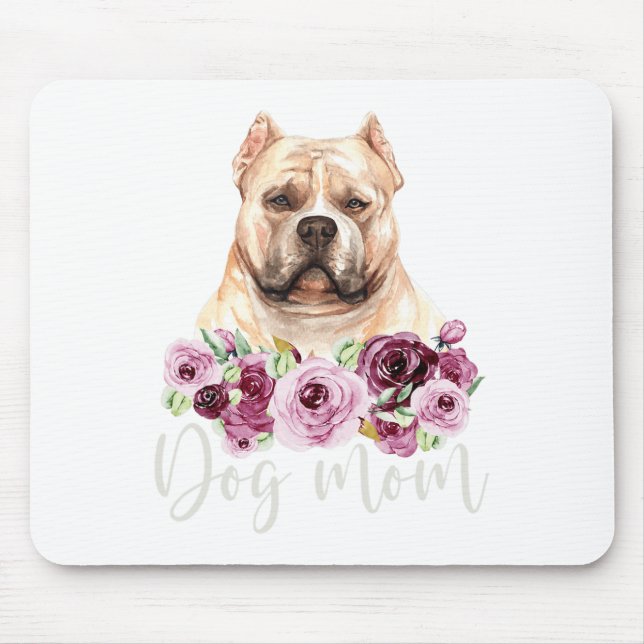 Bulldog Hund Mamma Blommigt Bully Mamma Musmatta (Framsidan)