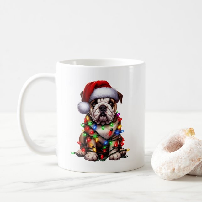 Bulldog Hund Puppy-julen Kaffemugg (Med munk)