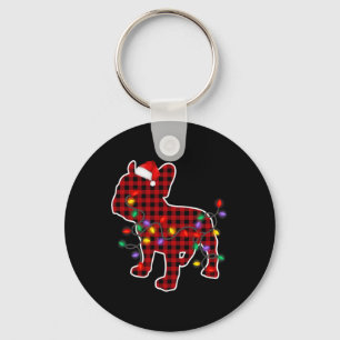 Bulldog Hund Santa Hat jul Pajamas Julafton Light Nyckelring