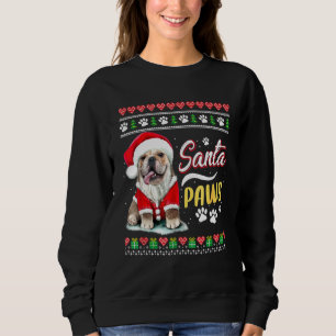 Bulldog Hund Santa Tassar Tees God jul Ugly X T Shirt