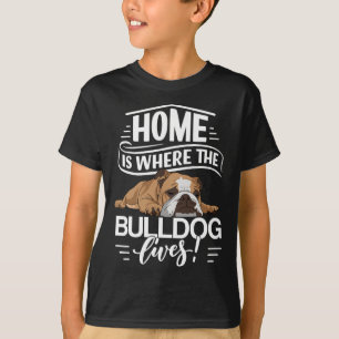 Bulldog Hund som säger var den engelska bulldog bo T Shirt