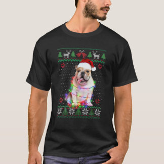 Bulldog Hund Ugly Sweater jul Puppy Hund Kärlek T Shirt