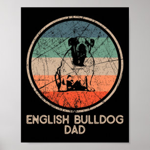 Bulldog Hund - Vintage English Bulldog Pappa Poster