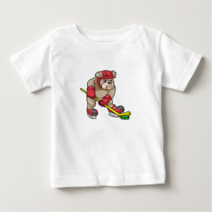 Bulldog i Ice hockey med Hockey stick T Shirt