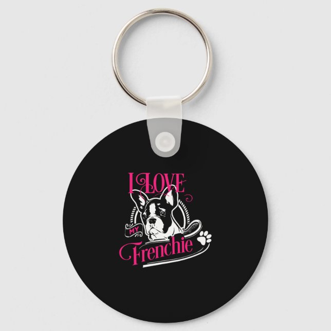 Bulldog - I Kärlek My Frenchie 1 Nyckelring (Framsida)