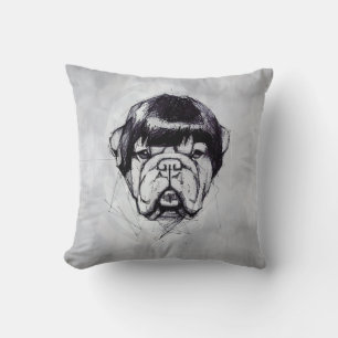 Bulldog I Peruk (stil 3) Fin konst Kudde