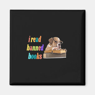Bulldog I Read Banned Bokar Magnet