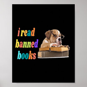 Bulldog I Read Banned Bokar Poster