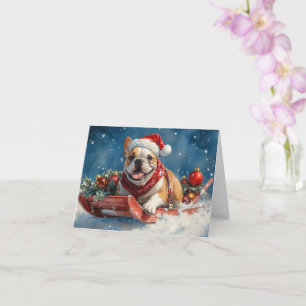 Bulldog i Sledge Låt det snöa jul Kort