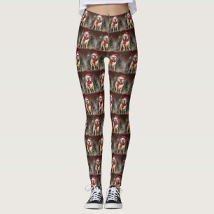Bulldog i snö jul leggings