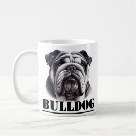 Bulldog i svartvitt kaffemugg