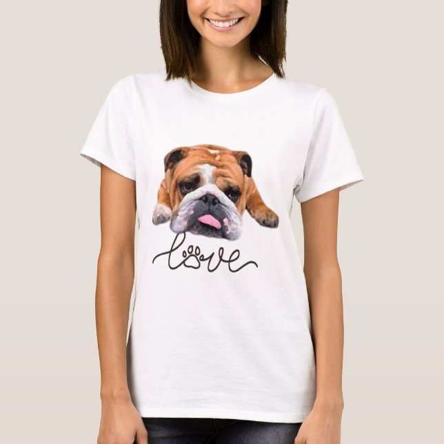 Bulldog,illustration T-Shirt (Framsida)