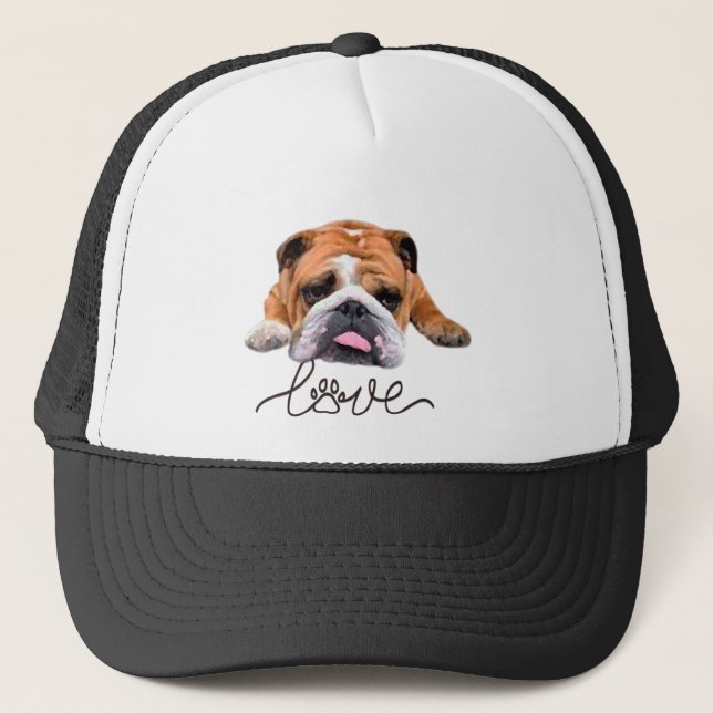 Bulldog,illustration T-Shirt Keps (Framsida)