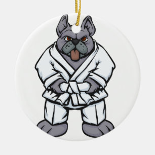 Bulldog jiu jitsu  välj bakgrund färg julgransprydnad keramik