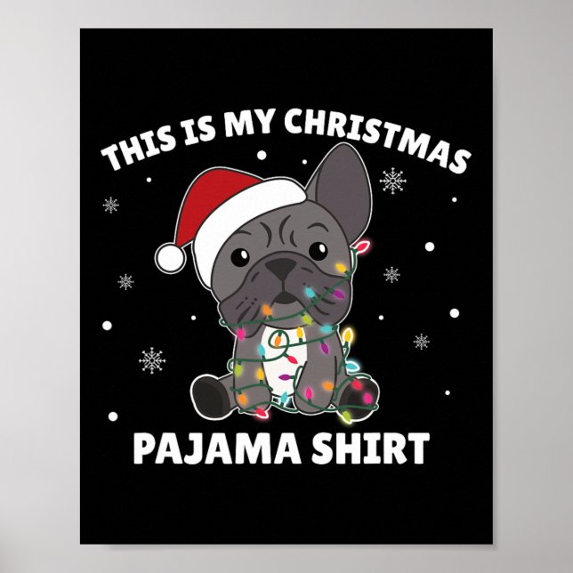 Bulldog-jul det här är min jul Pajama Poster (Framsidan)