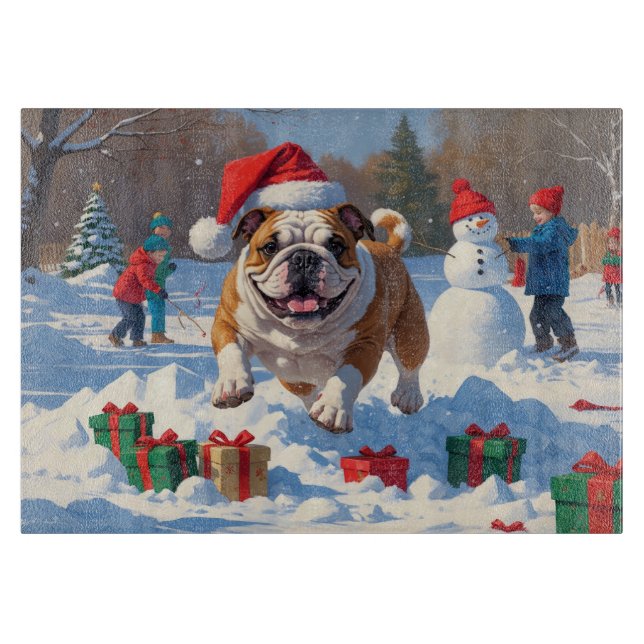 Bulldog Jul Festiv Snö Scen (Framsidan)