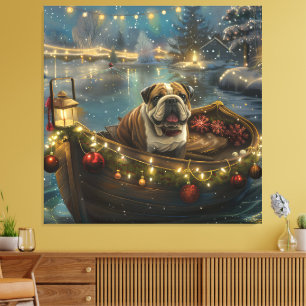 Bulldog Jul Festive Voyage Canvastryck