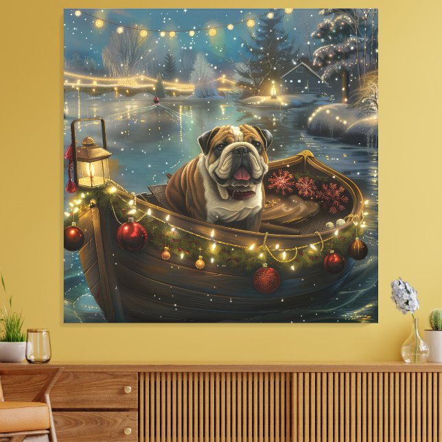 Bulldog Jul Festive Voyage Canvastryck (Insitu (Vardagsrum))