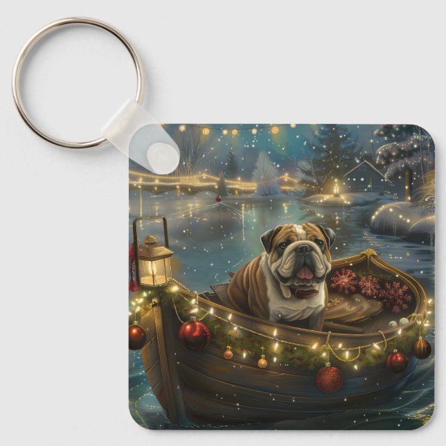Bulldog Jul Festive Voyage Nyckelring (Framsida)