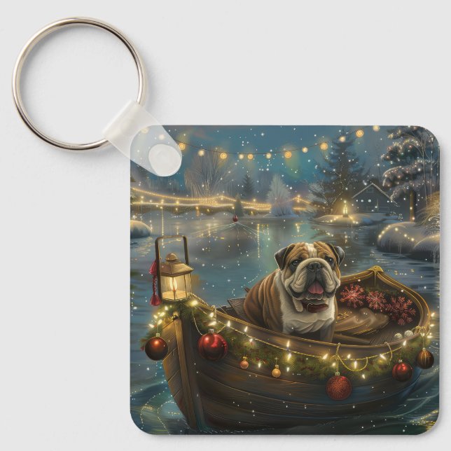 Bulldog Jul Festive Voyage Nyckelring (Framsida)