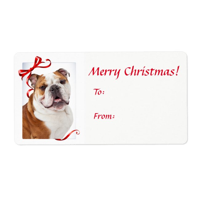 Bulldog jul Gift Stickers Fraktsedel (Framsidan)