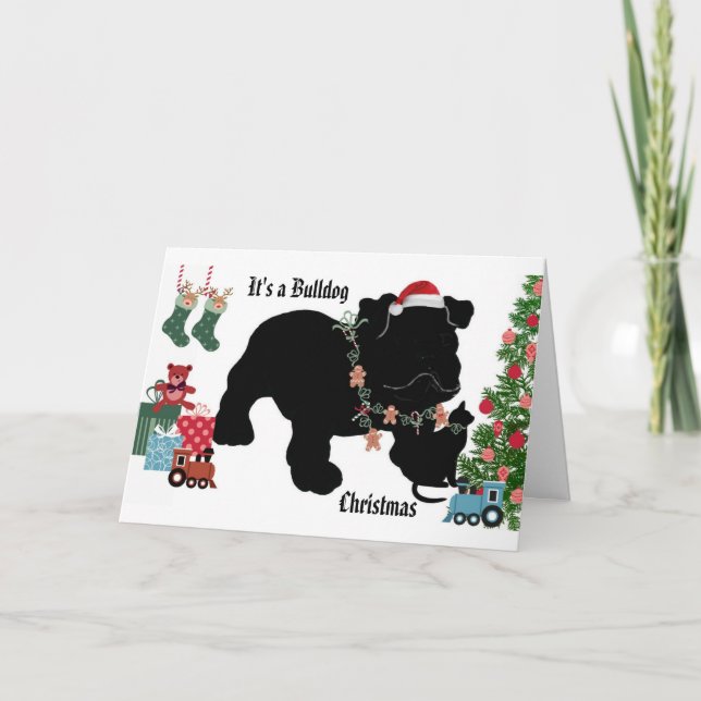 Bulldog-jul Helgkort (Framsida)