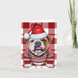 Bulldog Jul Hund Red Play Jul Helgkort