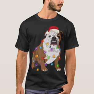 Bulldog Jul Ljus Julafton Hund älskare T Shirt