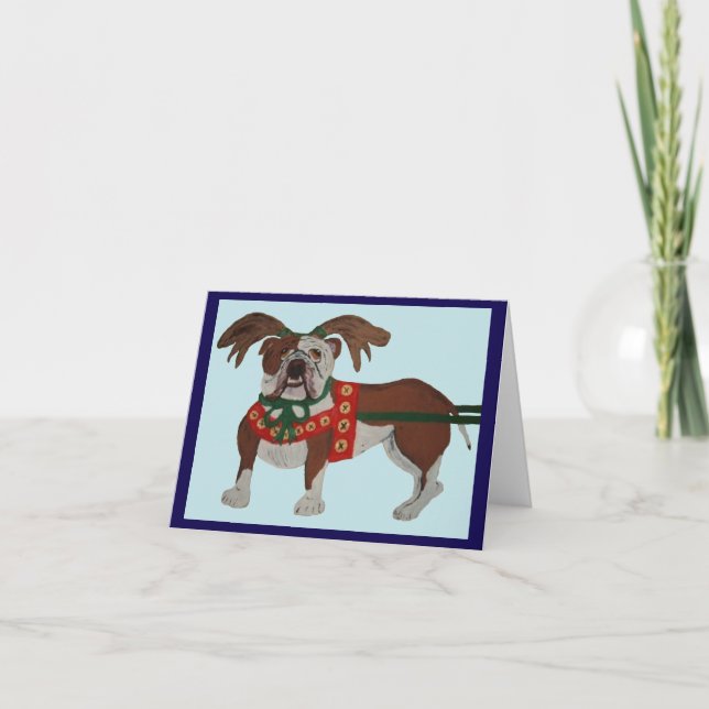 Bulldog Jul Tomte Inbjudan (Framsida)