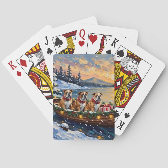 Bulldog julbåt firande casinokort (Baksidan)