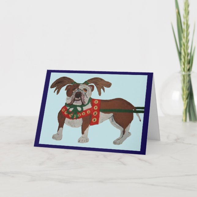 Bulldog Julbock Kort (Framsida)