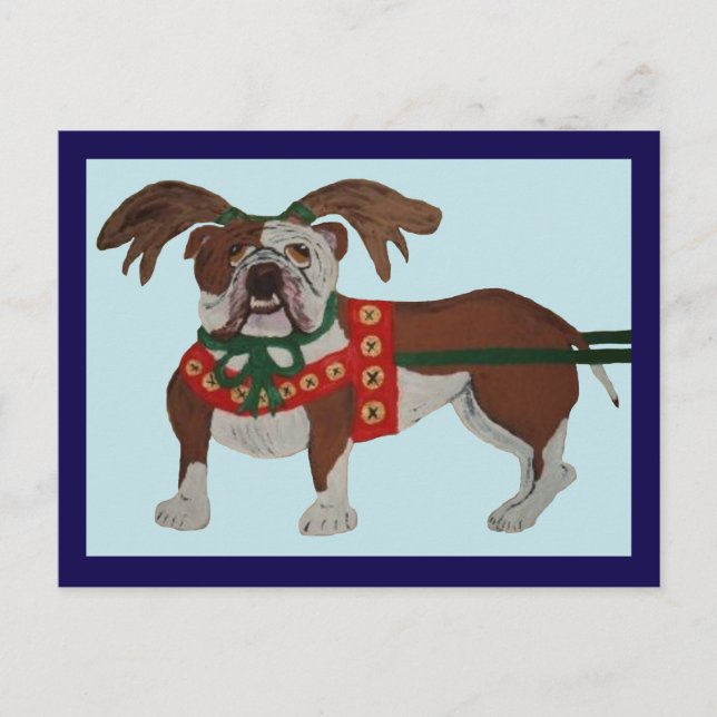 Bulldog Julbock Vykort (Framsida)