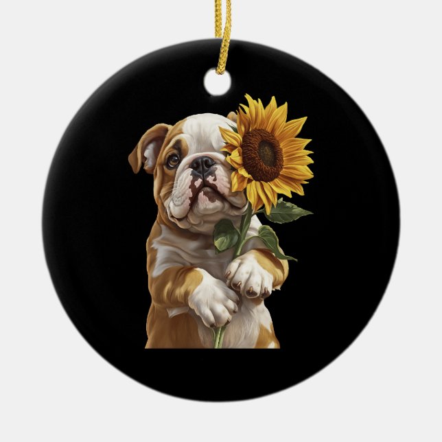 Bulldog  julgransprydnad keramik (Framsidan)