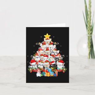 Bulldog Jultomten Julafton Träd Ljus Merry Christm Kort
