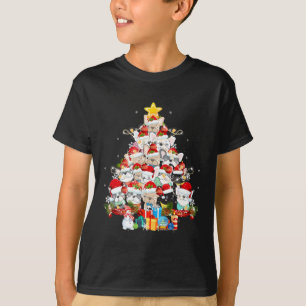 Bulldog Jultomten Julafton Träd Ljus Merry Christm T Shirt