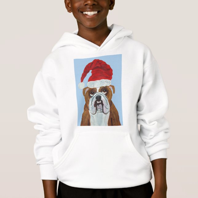 Bulldog Jultomten T Shirt (Framsida)