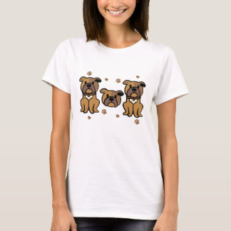 Bulldog Kärlek Graphic Tee - Cute Hund älskare Shi