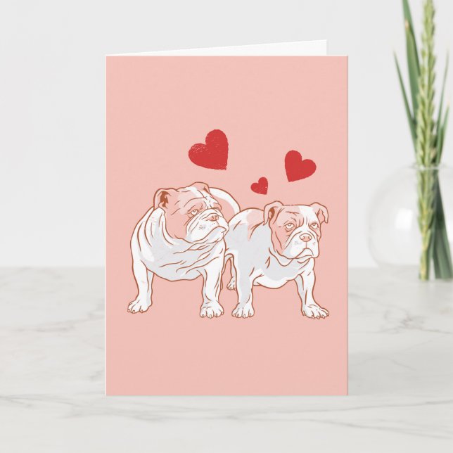 Bulldog Kärlek Valentine Kort (Framsida)