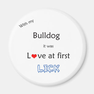 Bulldog Kärlek vid första Slicka - Magnet